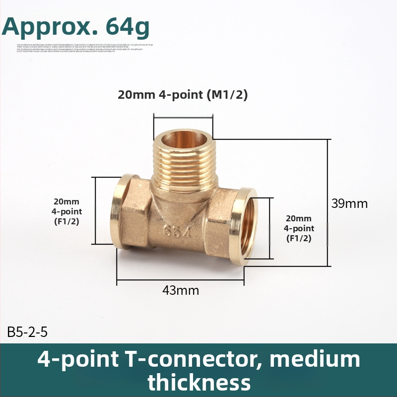 Bakreni T spoj – moderni minimalisticki dizajn, materijal: bakar, marka Left Circle Right Square