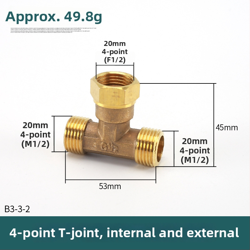 Bakreni T spoj – moderni minimalisticki dizajn, materijal: bakar, marka Left Circle Right Square