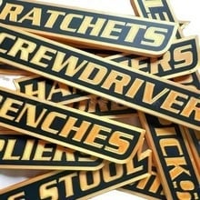 Magnetske naljepnice za kutiju s alatom – set od 12 komada, PLA materijal, 3D ispis