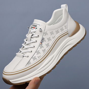 Muške casual tenisice od prave kože (prozračne, gumom)