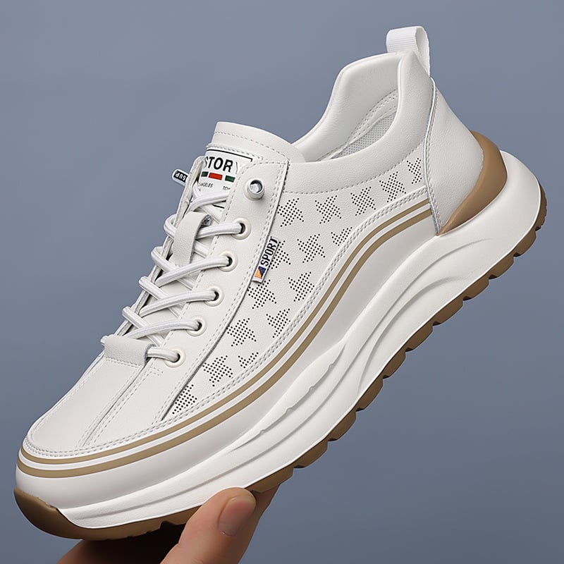 Muške casual tenisice od prave kože (prozračne, gumom)