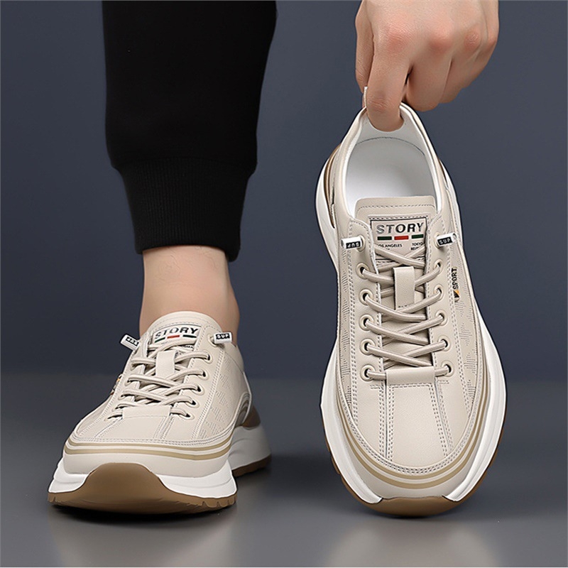 Muške casual tenisice od prave kože (prozračne, gumom)