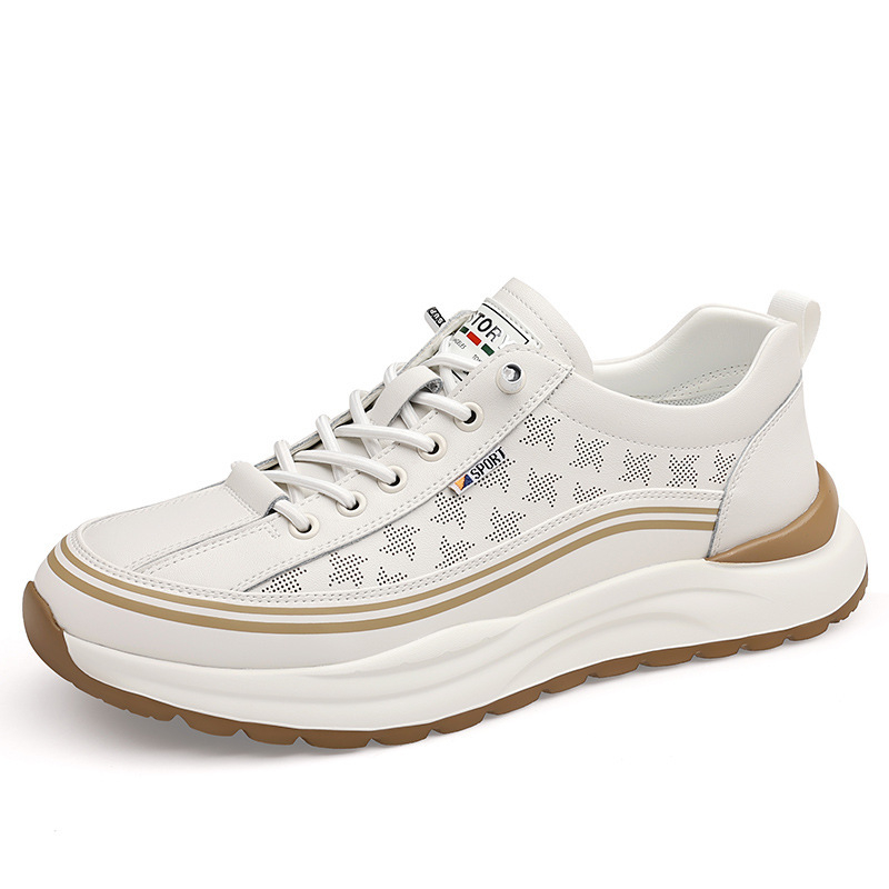 Muške casual tenisice od prave kože (prozračne, gumom)