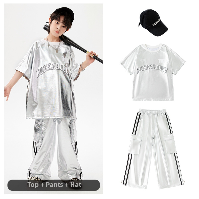 Dječja odjeća za ulični ples – hip hop stil, poliester tkanina s mekom obradom, neutralni spol, pogodna za street dance, za djecu od 8 godina.