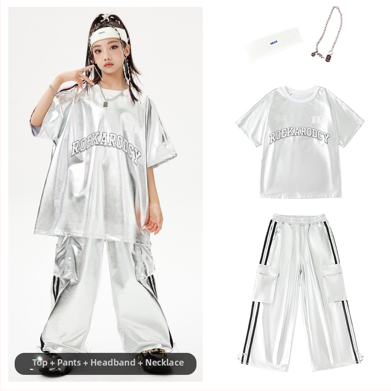 Dječja odjeća za ulični ples – hip hop stil, poliester tkanina s mekom obradom, neutralni spol, pogodna za street dance, za djecu od 8 godina.