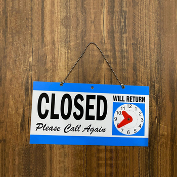 PVC znak radnog vremena, pravokutni vremenski indikator, UV tisak, prilagodljiv