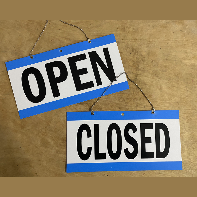 PVC znak radnog vremena, pravokutni vremenski indikator, UV tisak, prilagodljiv