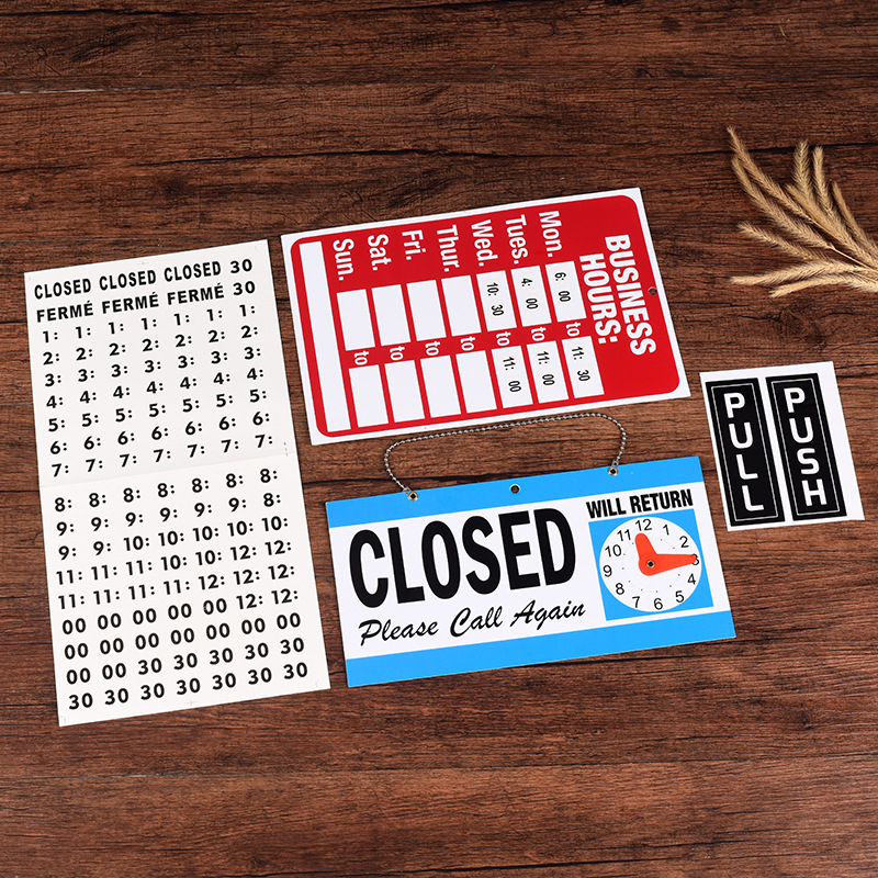 PVC znak radnog vremena, pravokutni vremenski indikator, UV tisak, prilagodljiv