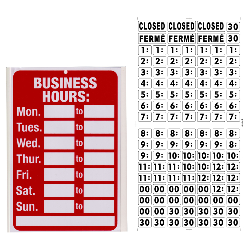 PVC znak radnog vremena, pravokutni vremenski indikator, UV tisak, prilagodljiv