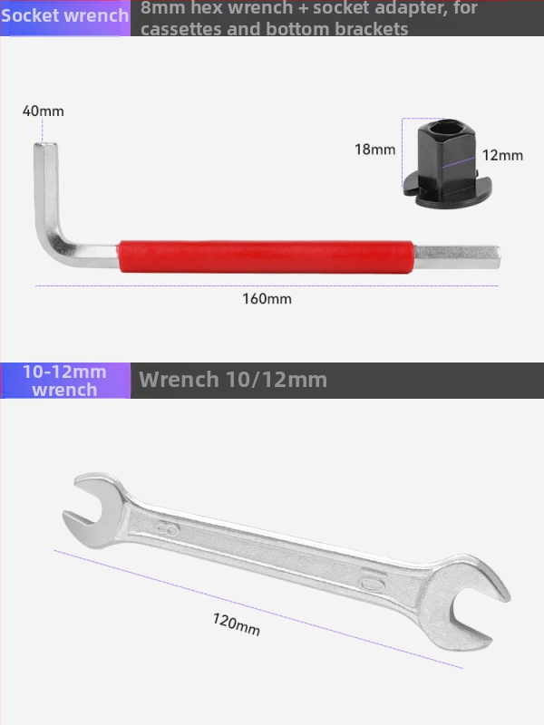 Biciklistički 20-u-1 multitool komplet, metalna konstrukcija, marke Dingtian, uključuje foliju za popravak guma
