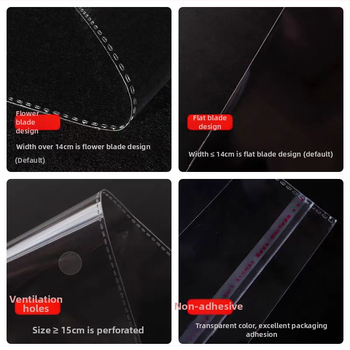 OPP samolepiace plastové vrecká na balenie, šírka 20 cm, vlhkosťodolné, 100% nový materiál