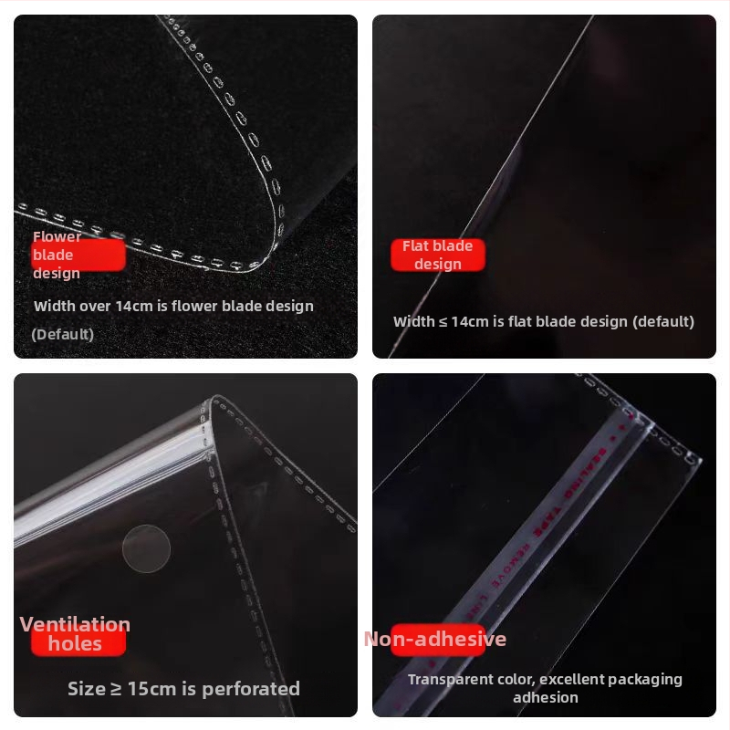 OPP samolepiace plastové vrecká na balenie, šírka 20 cm, vlhkosťodolné, 100% nový materiál