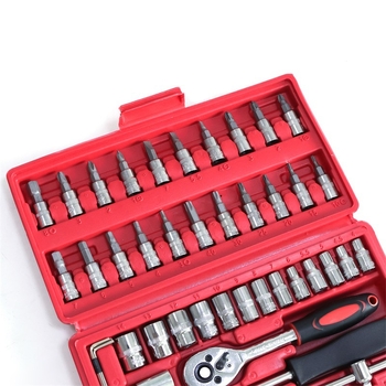 MAIKEDA 46-dijelni set alata za popravak automobila i bicikla – karbonsko čelika, za kućnu i mehaničku upotrebu