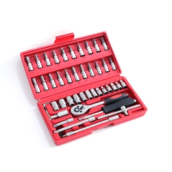 MAIKEDA 46-dijelni set alata za popravak automobila i bicikla – karbonsko čelika, za kućnu i mehaničku upotrebu