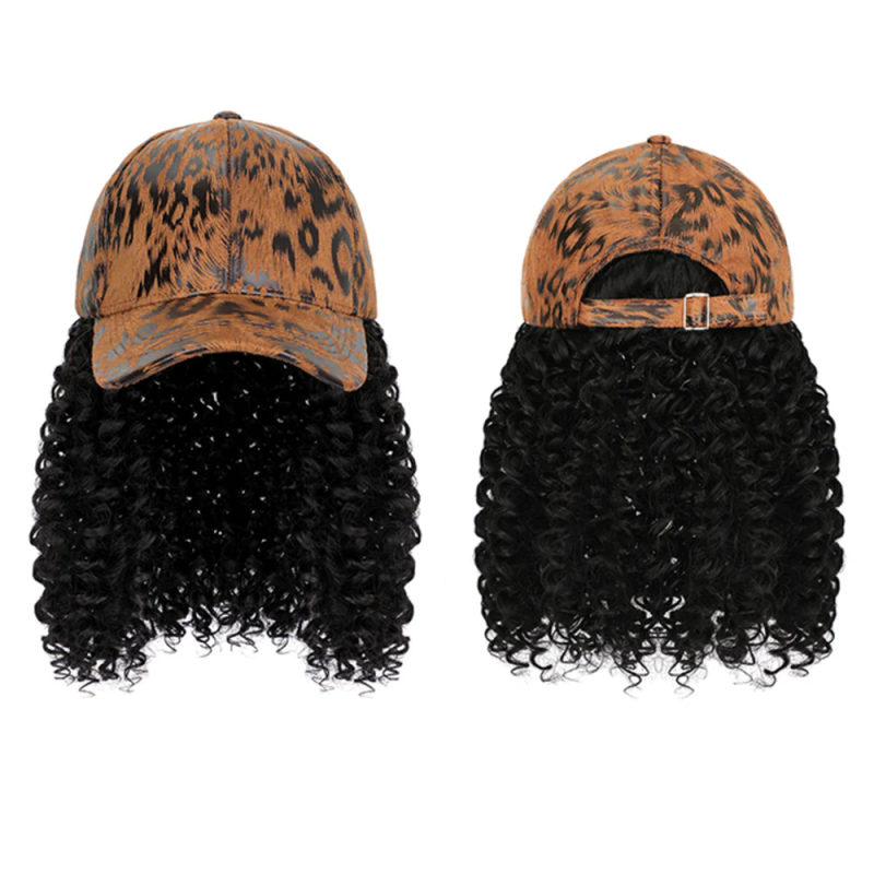 Perucă cu glugă pentru doamne, păr buclat, fibre sintetice rezistente la temperatură, breton diagonal