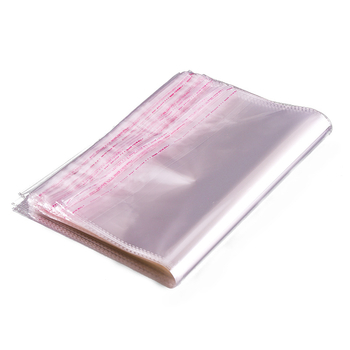 Geantă transparentă autoadezivă OPP pentru ambalarea hainelor, lungime sigilare 4 cm, 100 de bucăți