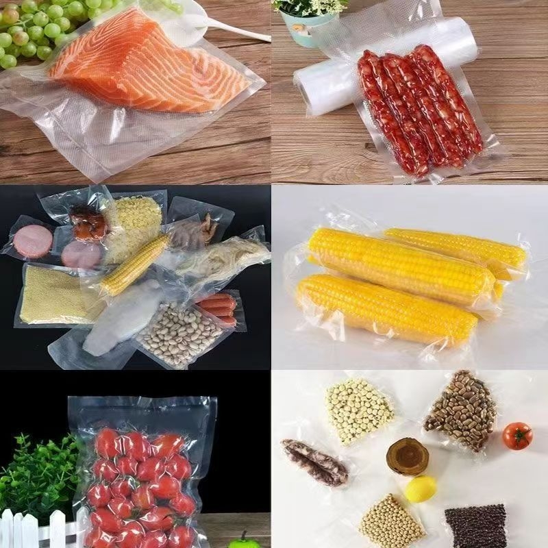 Texturált vákuumzacskó élelmiszer-tároláshoz, átlátszó műanyagból, alkalmas főtt ételek tárolására