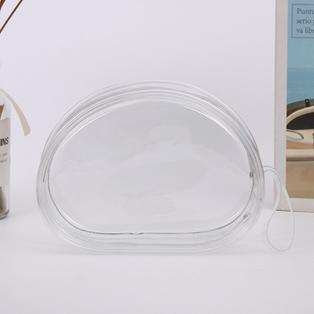 Geantă din PVC transparentă cu fermoar pentru cosmetică, cu mâner