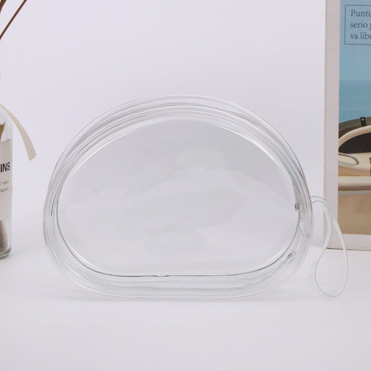 Geantă din PVC transparentă cu fermoar pentru cosmetică, cu mâner