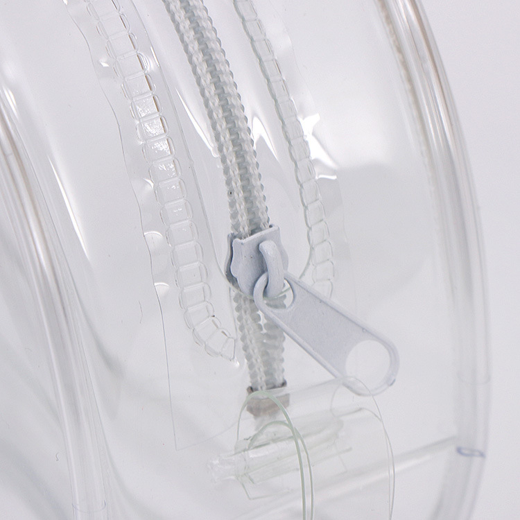 Geantă din PVC transparentă cu fermoar pentru cosmetică, cu mâner