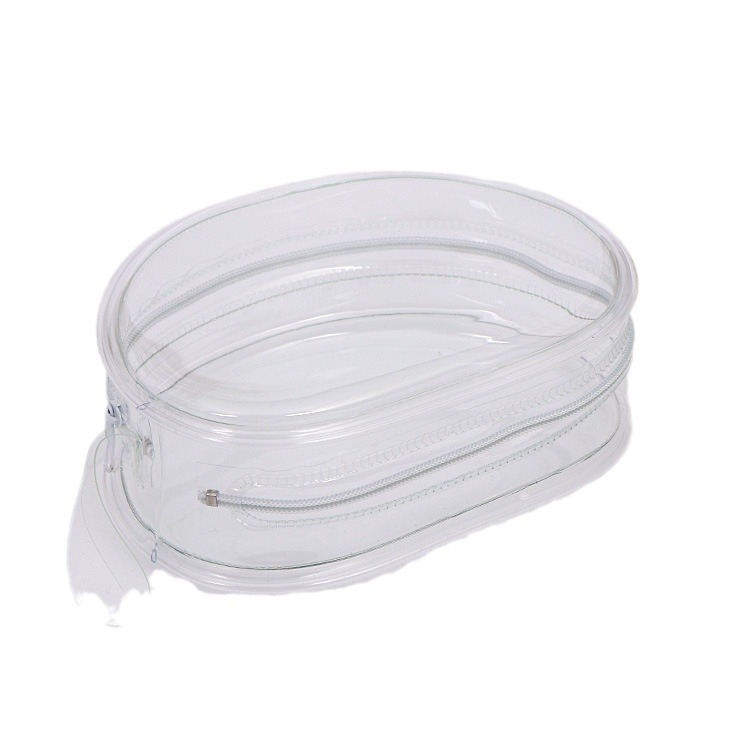 Geantă din PVC transparentă cu fermoar pentru cosmetică, cu mâner