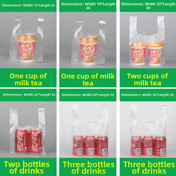 Taška s vestovým štýlom, priehľadná plastová jednorazová taška na donášku, vhodná pre takeaway a bežné balenie