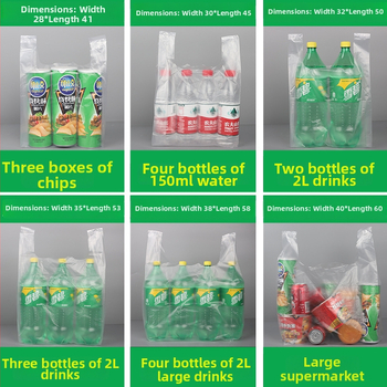 Taška s vestovým štýlom, priehľadná plastová jednorazová taška na donášku, vhodná pre takeaway a bežné balenie