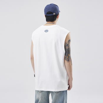 Tricou fără mâneci, croială lejeră, țesătură amestec din bumbac-poliester (54,3% bumbac, 45,7% poliester), vară 2025