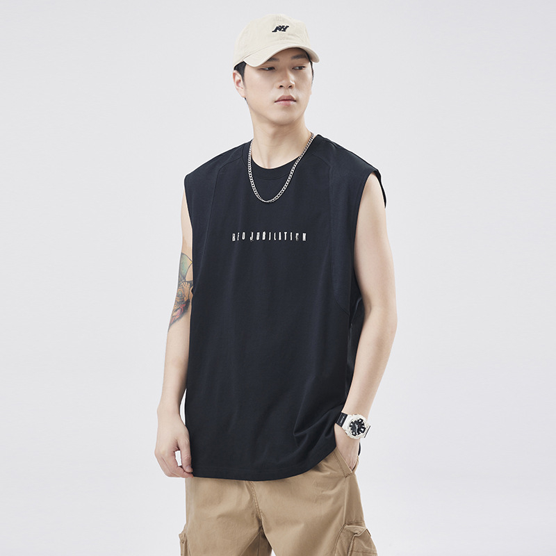 Tricou fără mâneci, croială lejeră, țesătură amestec din bumbac-poliester (54,3% bumbac, 45,7% poliester), vară 2025