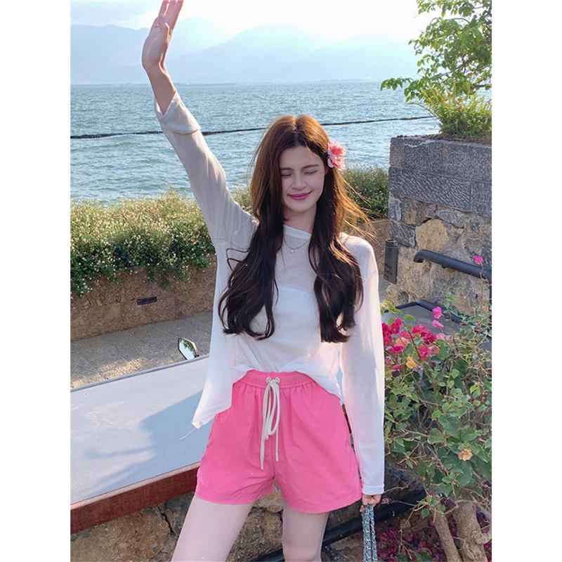 Két darabos strandruha szett kardigán-stílusú boho dizájn, kerek nyak, rövid ujjú, elasztikus derék