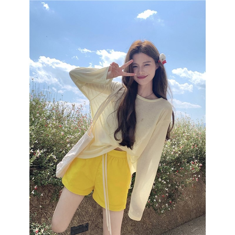 Két darabos strandruha szett kardigán-stílusú boho dizájn, kerek nyak, rövid ujjú, elasztikus derék