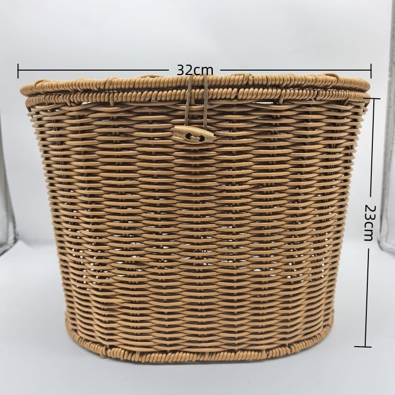 Mesterséges rattan fonott kosár első- és hátsó kerékpárkosárhoz/elektromos járműhöz, univerzális tárolókosár, egyszerű stílus, 30 darabos csomag