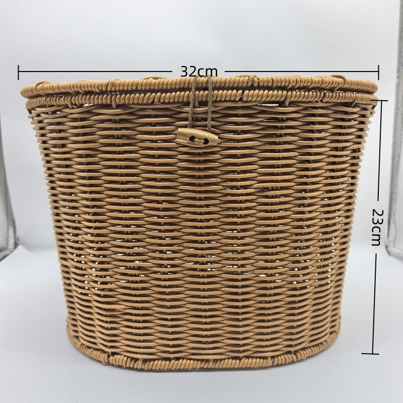 Mesterséges rattan fonott kosár első- és hátsó kerékpárkosárhoz/elektromos járműhöz, univerzális tárolókosár, egyszerű stílus, 30 darabos csomag