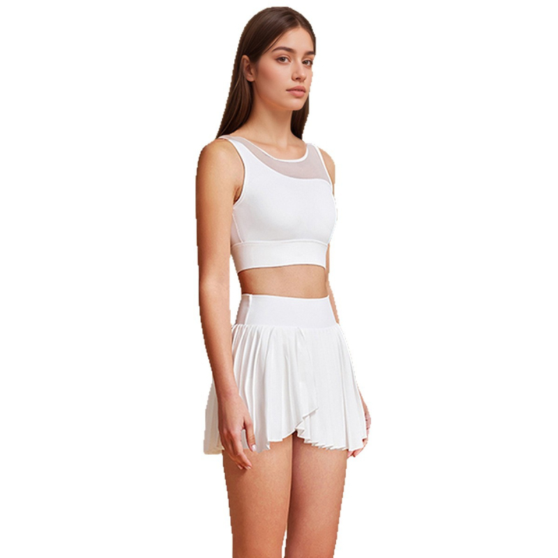  Sutien sport pentru yoga cu protecție la șocuri, spate decupat respirabil pentru alergare și antrenament; Material: Nylon 78% + Spandex 22%; Croială strânsă; Lungime la talie; Cu căptușire pentru sân.