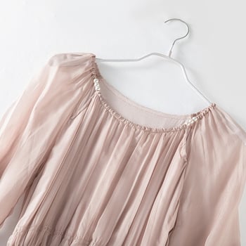 Rochie din mătase Mulberry (95%+), guler rotund, lungime midi, siluetă zână — Babil