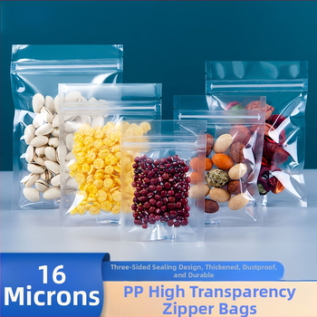 Прозрачна дебела Ziplock чанта за опаковане на закуски, влагозащитна, дължина на запечатване 6–30 см, материал: Нов материал, марка: Yutong Trading, произход: Фошан, Китай