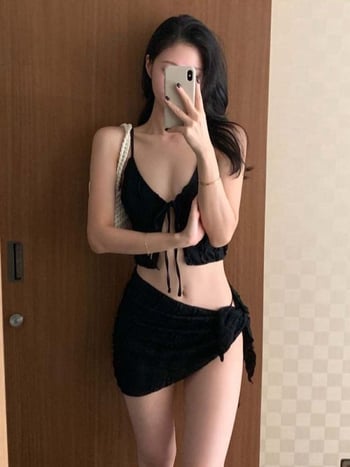 Nasiman 2026 trodijelni bikini set, Instagram stil, stil čiste želje, luksuzni kupaći kostim za žene