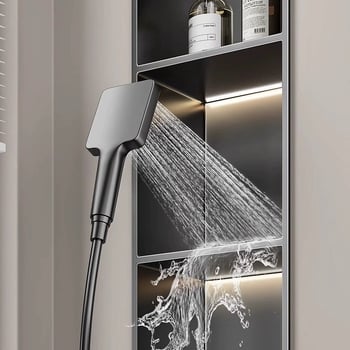 304 nehrđajući čelik – ugrađena niša za kupaonicu, 4 razine, završna obrada pećnim lakom, nosivost 20 kg, Defens