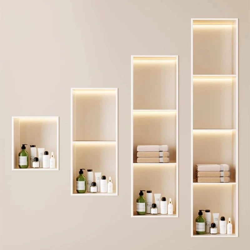 304 nehrđajući čelik – ugrađena niša za kupaonicu, 4 razine, završna obrada pećnim lakom, nosivost 20 kg, Defens