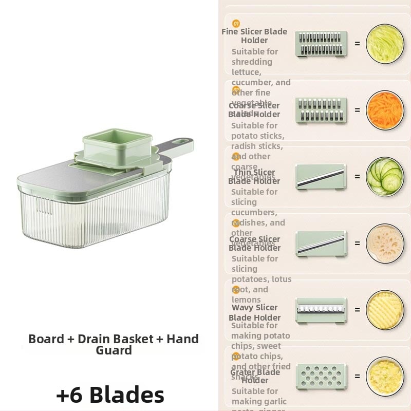 Tocător manual multifuncțional pentru legume, corp transparent - material PET, procesare personalizabilă, imprimare logo