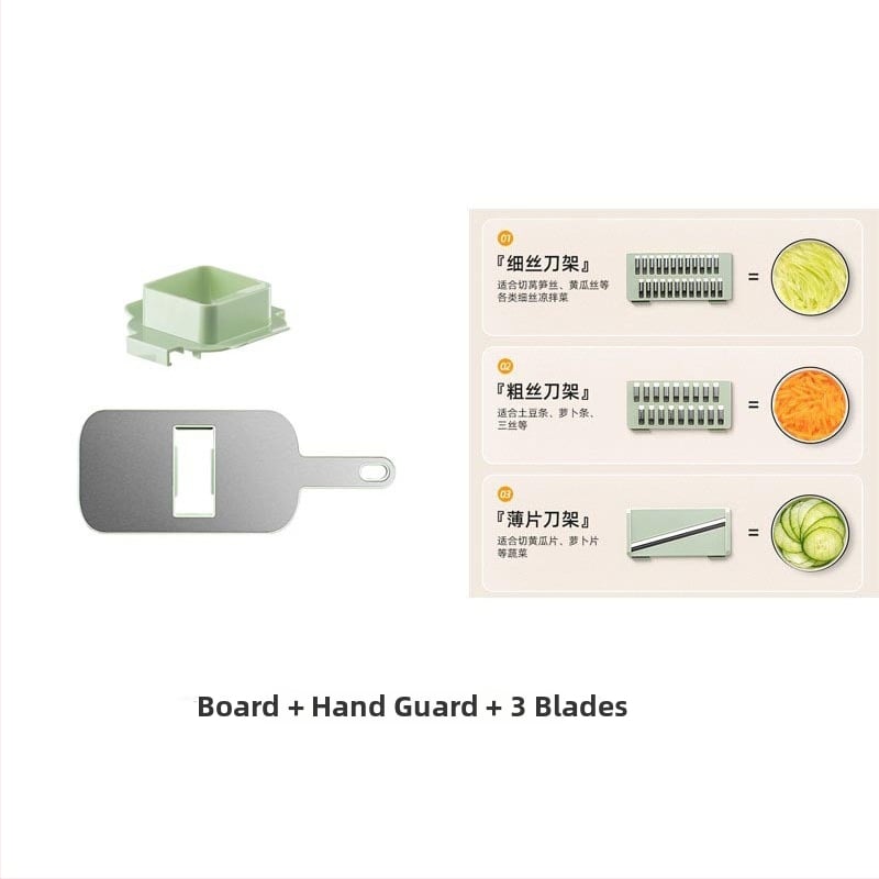 Tocător manual multifuncțional pentru legume, corp transparent - material PET, procesare personalizabilă, imprimare logo