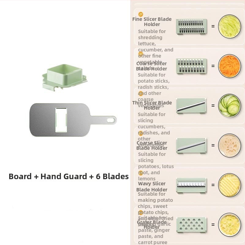 Tocător manual multifuncțional pentru legume, corp transparent - material PET, procesare personalizabilă, imprimare logo