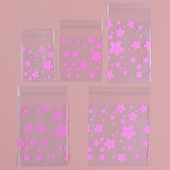 Samolepovacia taška na sušienky s matným vzhľadom čerešňového kvetu, plastový materiál, potravinové balenie