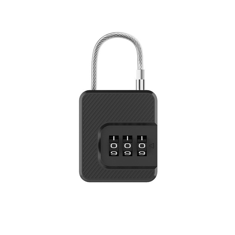 Jelszós kis lakat, utazáshoz — ABS + rozsdamentes acél vezeték, modell F337, zárókar vastagsága 3 mm, távolság a zárókarok között 30 mm