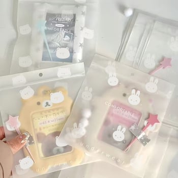 Ling Ling Putna Torba za Pohranu sa Samouzavaranjem, Mat Završna Površina, Slatki Zec i Medvjed Dizajn za Donje Rublje — Broj Artikla 2025072501, Porijeklo Zhejiang Yiwu, Prekogranični Izvoz