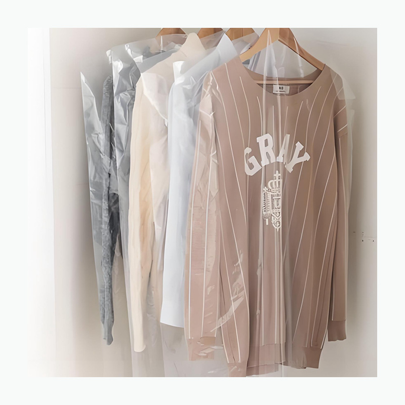 Priehľadný obal na oblečenie – Domáci plastový úložný vak na oblečenie, prispôsobiteľná dvojvrstvová hrúbka, položka 1213