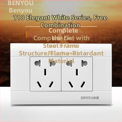 Benyou 118‑тип стенен превключвател панел със скрит монтаж, 1 гнездо, 5 дупки, едно/двойно управление, 15-дупкови и 9-дупкови захранващи контакти, 3C сертифициран, 50–440V