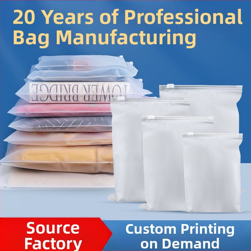 CPE zatvorena vrećica za odjeću sa zatvaračem, debela, matno prozirna, horizontalna PE vrećica za pakiranje s ploskim dnom, dvostruka debljina po narudžbi