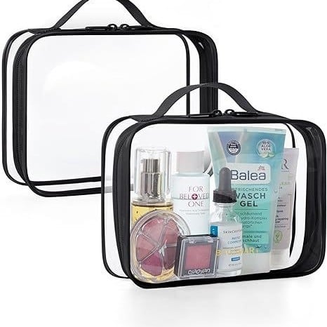 Geantă transparentă din PVC cu fermoar pentru cosmetice, geantă de călătorie portabilă, geantă PVC multifuncțională cu imprimare logo personalizat