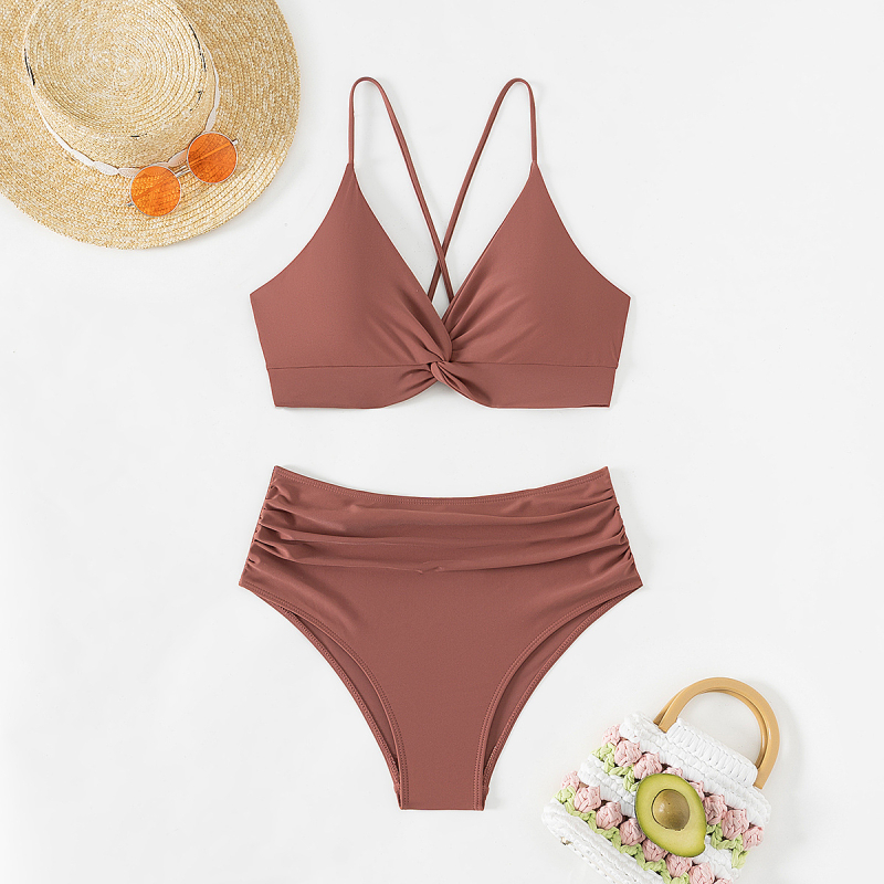 Női bikini szett, magas derekú, kötős fazon, hátul nyitott (nailon anyag)